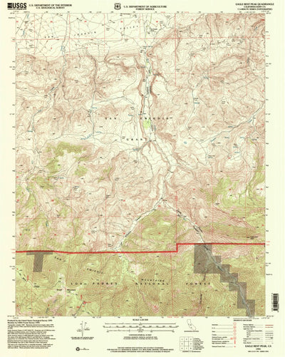 United States Geological Survey Eagle Rest Peak, CA (1995, 24000-Scale) digital map