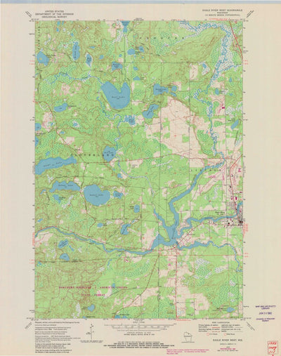 United States Geological Survey Eagle River West, WI (1970, 24000-Scale) digital map