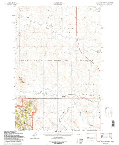 United States Geological Survey Eagles Nest Butte, SD-ND (1993, 24000-Scale) digital map