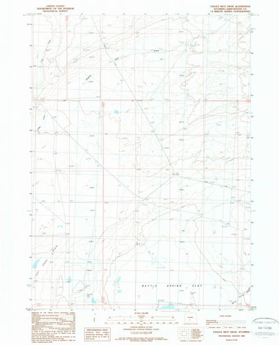 United States Geological Survey Eagles Nest Draw, WY (1988, 24000-Scale) digital map