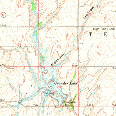 United States Geological Survey Eakly, OK (1961, 62500-Scale) digital map
