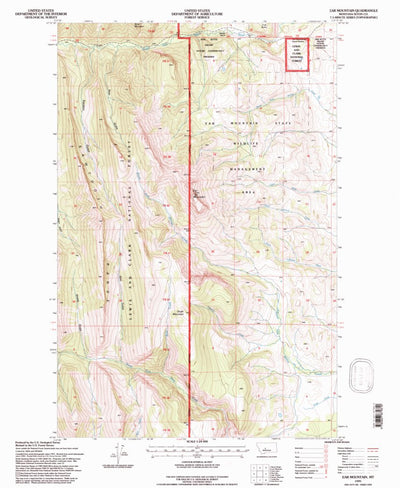 United States Geological Survey Ear Mountain, MT (1995, 24000-Scale) digital map
