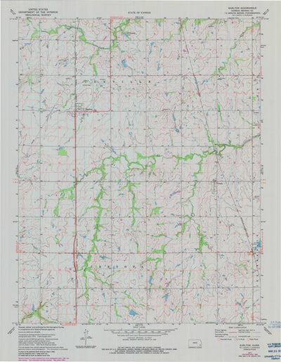 United States Geological Survey Earlton, KS (1973, 24000-Scale) digital map