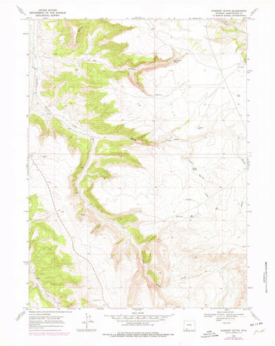 United States Geological Survey Earnest Butte, WY (1968, 24000-Scale) digital map