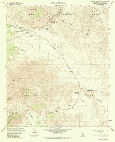 United States Geological Survey Earthquake Valley, CA (1959, 24000-Scale) digital map