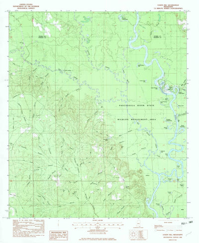 United States Geological Survey Easen Hill, MS (1982, 24000-Scale) digital map
