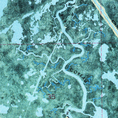 United States Geological Survey East Bay Junop, LA (1974, 24000-Scale) digital map