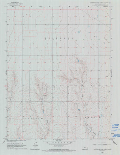 United States Geological Survey East Bridge Creek North, KS (1966, 24000-Scale) digital map