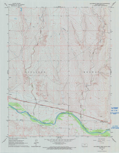 United States Geological Survey East Bridge Creek South, KS (1966, 24000-Scale) digital map