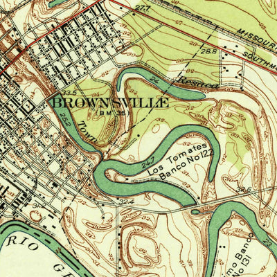United States Geological Survey East Brownsville, TX (1936, 31680-Scale) digital map