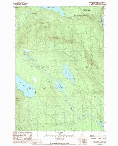 United States Geological Survey East Carry Pond, ME (1989, 24000-Scale) digital map