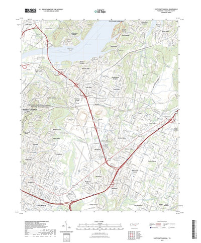 United States Geological Survey East Chattanooga, TN (2022, 24000-Scale) digital map