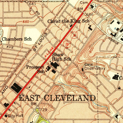 United States Geological Survey East Cleveland, OH (1953, 24000-Scale) digital map