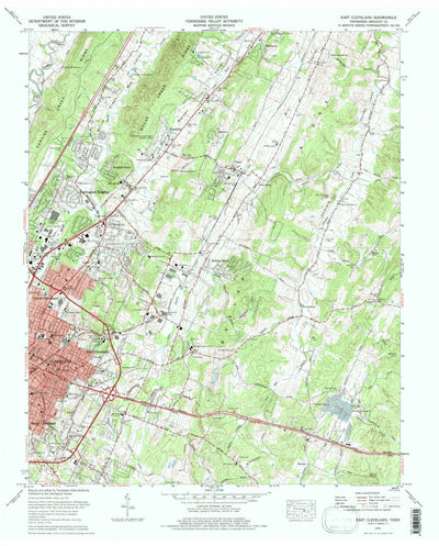 United States Geological Survey East Cleveland, TN (1976, 24000-Scale) digital map