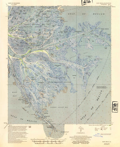 United States Geological Survey East Delta, LA (1954, 62500-Scale) digital map