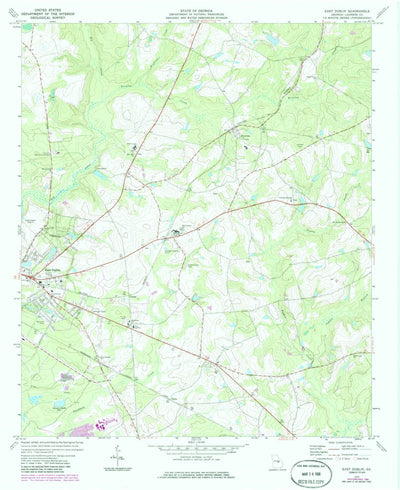 United States Geological Survey East Dublin, GA (1974, 24000-Scale) digital map