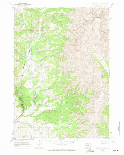 United States Geological Survey East Fork Basin, WY (1967, 24000-Scale) digital map