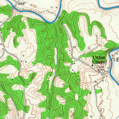 United States Geological Survey East Fork, KY (1953, 24000-Scale) digital map