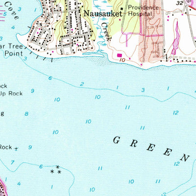 United States Geological Survey East Greenwich, RI (1957, 24000-Scale) digital map