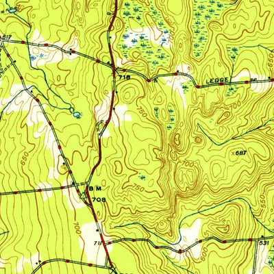 United States Geological Survey East Killingly, CT-RI (1950, 31680-Scale) digital map