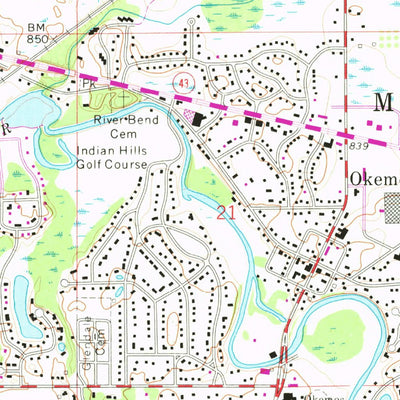 United States Geological Survey East Lansing, MI (1970, 24000-Scale) digital map