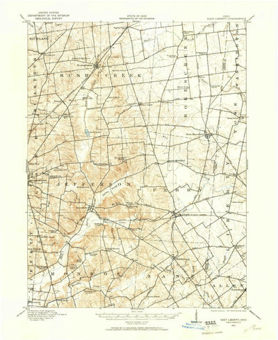 United States Geological Survey East Liberty, OH (1913, 62500-Scale) digital map