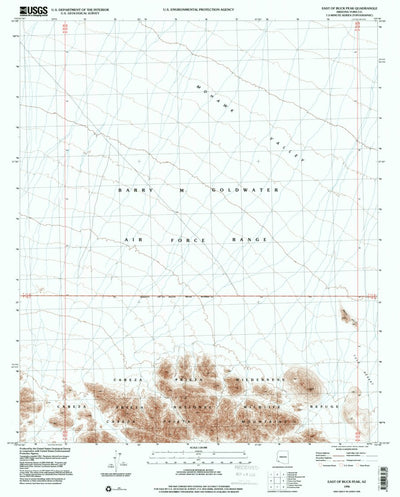 United States Geological Survey East Of Buck Peak, AZ (1996, 24000-Scale) digital map