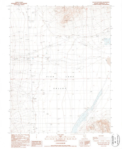 United States Geological Survey East Of Davis Mountain, NV (1987, 24000-Scale) digital map