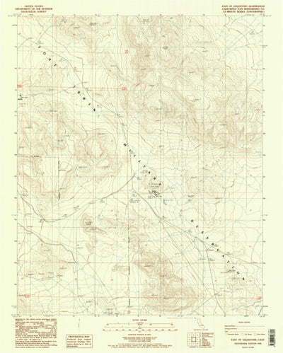 United States Geological Survey East Of Goldstone, CA (1986, 24000-Scale) digital map