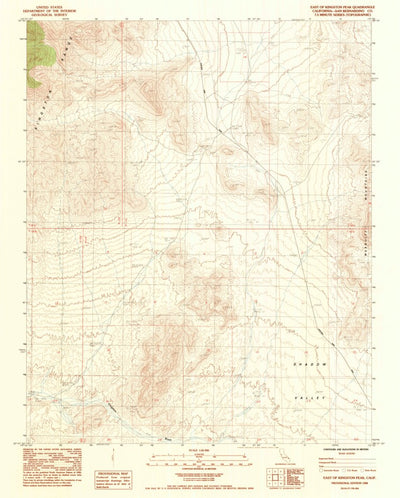 United States Geological Survey East Of Kingston Peak, CA (1984, 24000-Scale) digital map