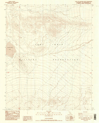 United States Geological Survey East Of Langford Well, CA (1986, 24000-Scale) digital map
