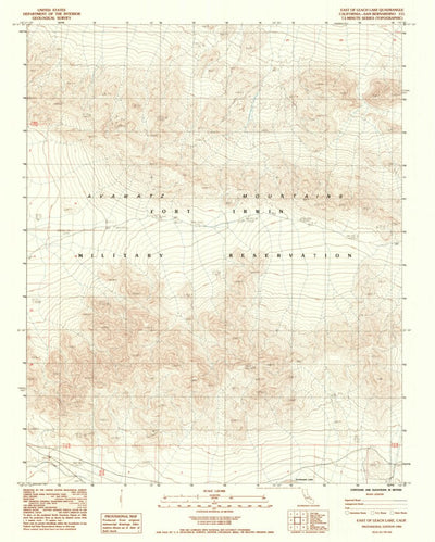 United States Geological Survey East Of Leach Lake, CA (1984, 24000-Scale) digital map