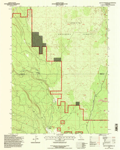 United States Geological Survey East Of Pondosa, CA (1995, 24000-Scale) digital map