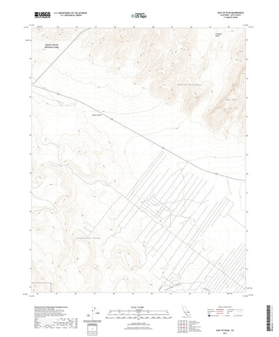 United States Geological Survey East of Ryan, CA (2021, 24000-Scale) digital map