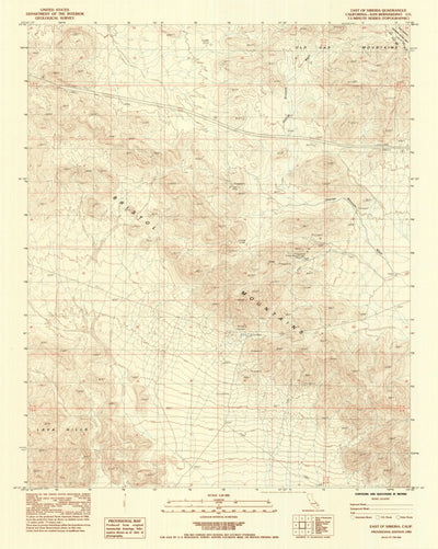 United States Geological Survey East Of Siberia, CA (1985, 24000-Scale) digital map