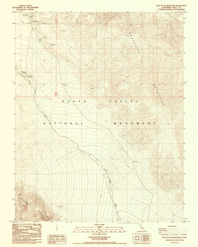 United States Geological Survey East Of Tin Mountain, CA (1988, 24000-Scale) digital map