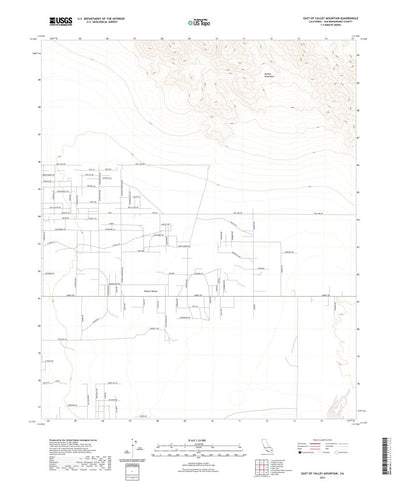 United States Geological Survey East of Valley Mountain, CA (2021, 24000-Scale) digital map