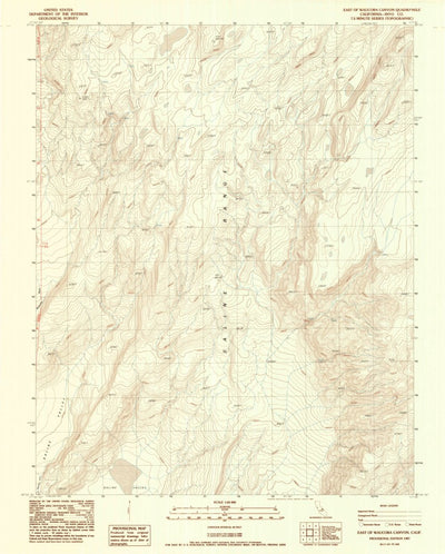 United States Geological Survey East Of Waucoba Canyon, CA (1987, 24000-Scale) digital map