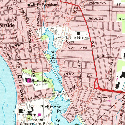 United States Geological Survey East Providence, RI-MA (1971, 24000-Scale) digital map