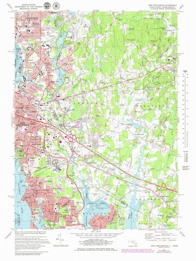 United States Geological Survey East Providence, RI-MA (1971, 25000-Scale) digital map