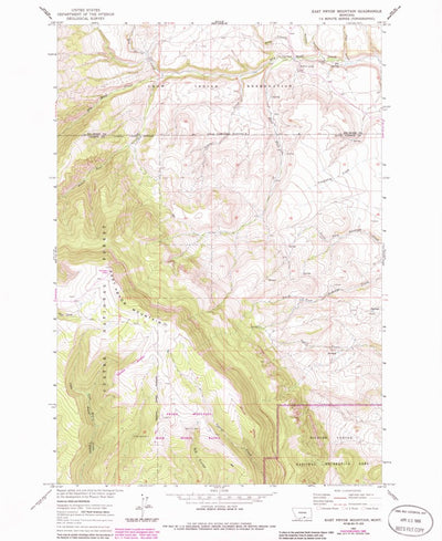 United States Geological Survey East Pryor Mountain, MT (1964, 24000-Scale) digital map