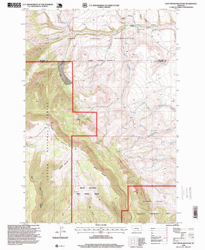 United States Geological Survey East Pryor Mountain, MT (1996, 24000-Scale) digital map