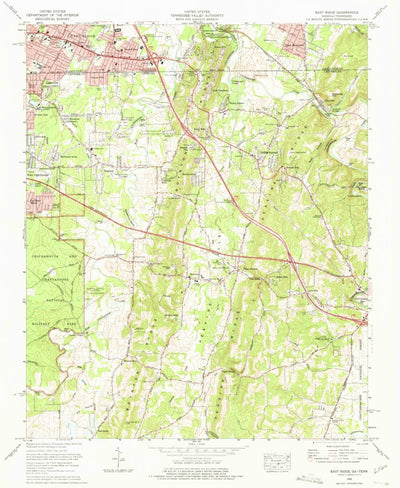 United States Geological Survey East Ridge, TN-GA (1969, 24000-Scale) digital map