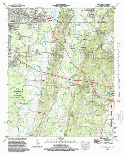 United States Geological Survey East Ridge, TN-GA (1982, 24000-Scale) digital map