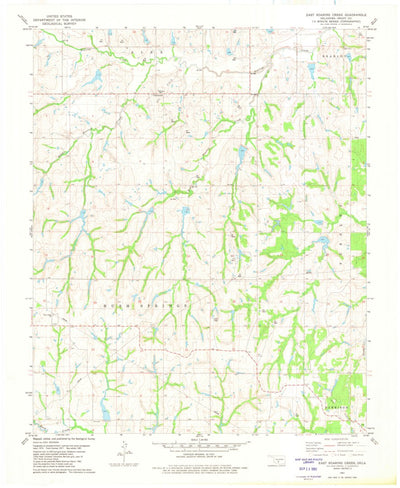 United States Geological Survey East Roaring Creek, OK (1981, 24000-Scale) digital map