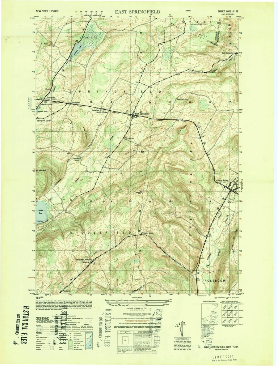 East Springfield, NY (1949, 25000-Scale) Map by United States ...