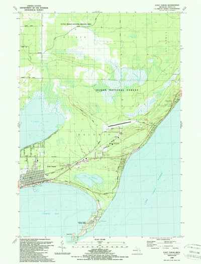 United States Geological Survey East Tawas, MI (1989, 24000-Scale) digital map