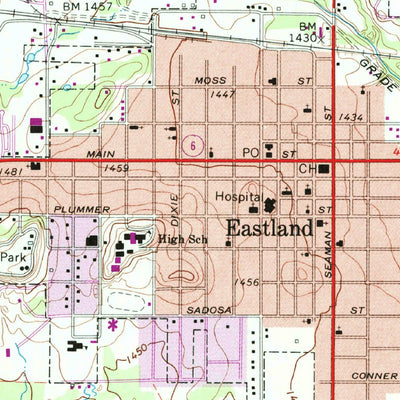 United States Geological Survey Eastland, TX (1966, 24000-Scale) digital map