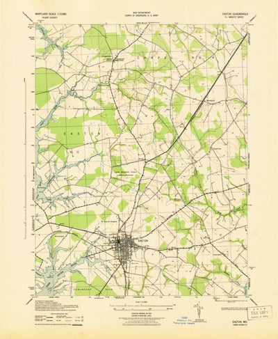 United States Geological Survey Easton, MD (1943, 31680-Scale) digital map