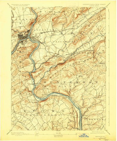 United States Geological Survey Easton, PA-NJ (1891, 62500-Scale) digital map